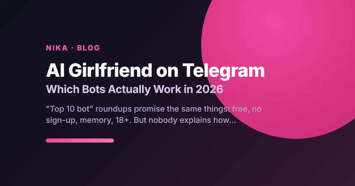Petite amie IA sur Telegram: quels bots fonctionnent vraiment en 2026