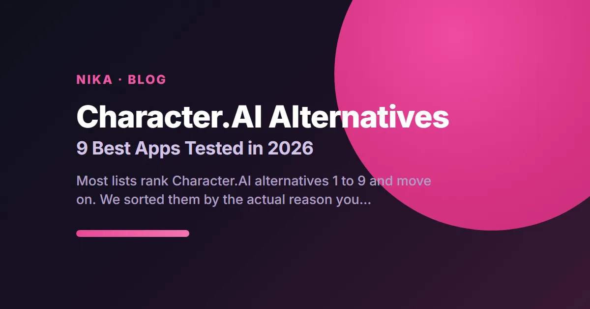 Character.AI Alternativen 2026 — neun Apps getestet und nach dem Grund bewertet, warum Menschen wechseln